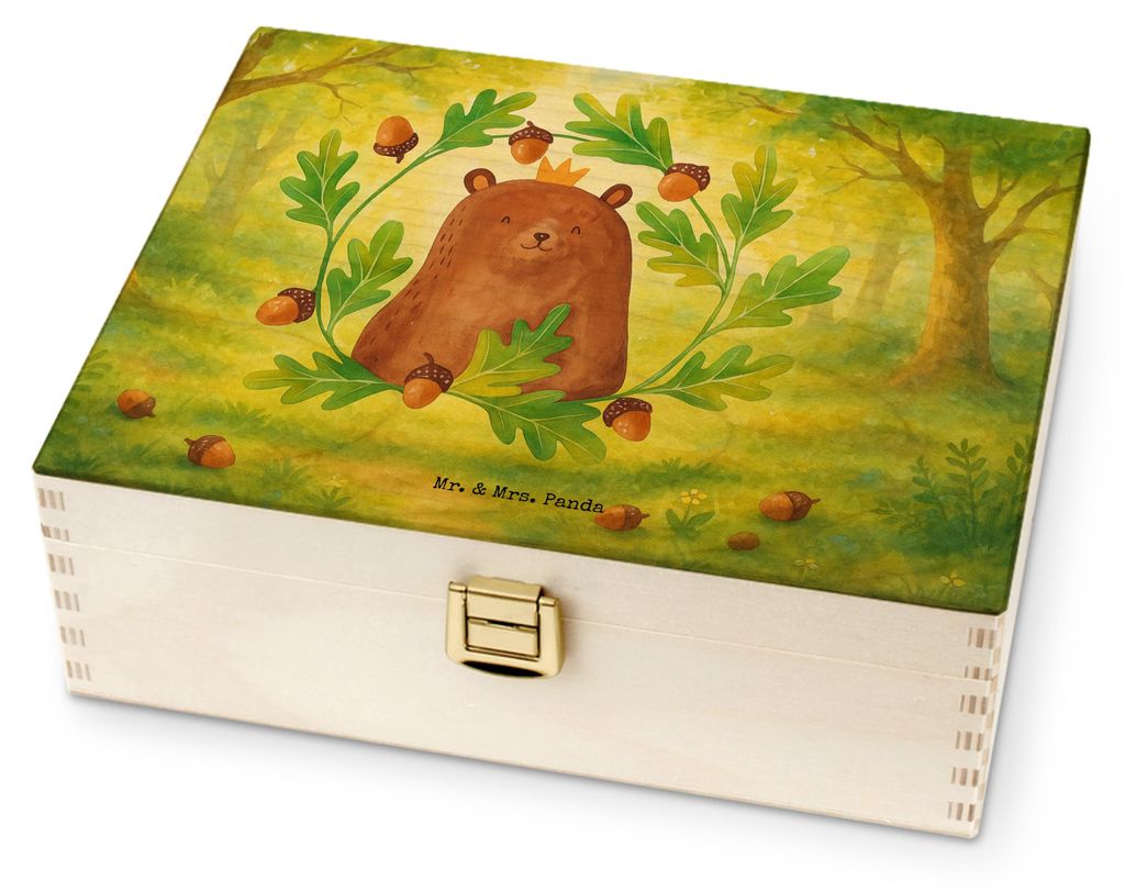 Mr. & Mrs. Panda Teekasten Bär König Design - Weiß - Geschenk, Papa, Teebeutel Box, Teddy, für Paare, Daddy, Tee, Papi, Vater, Holz Teebox, Tee...