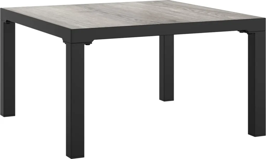 Tavolino Basso da Giardino 55x55x31 cm Acciaio e DPC Anti-UV