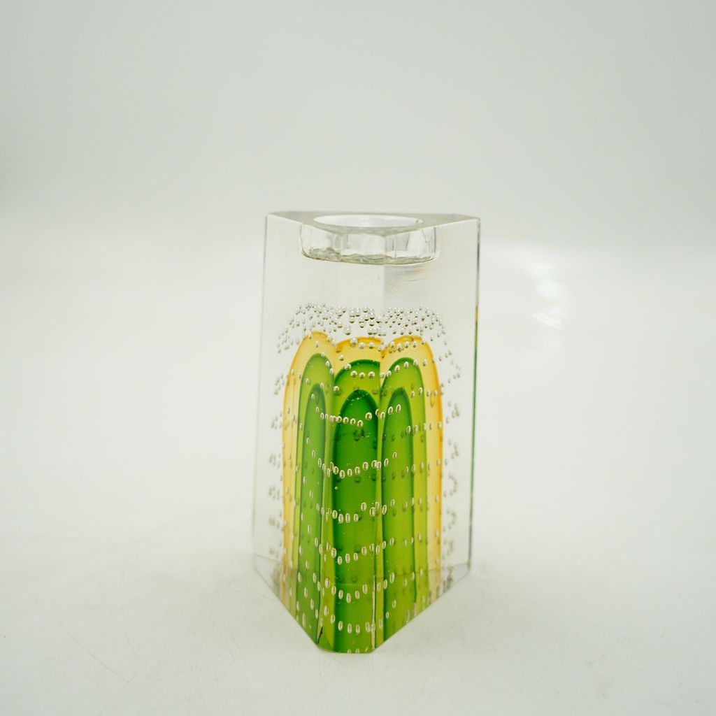 Teelichthalter Murano-Stil Dreieck Höhe ca. 8cm Handarbeit
