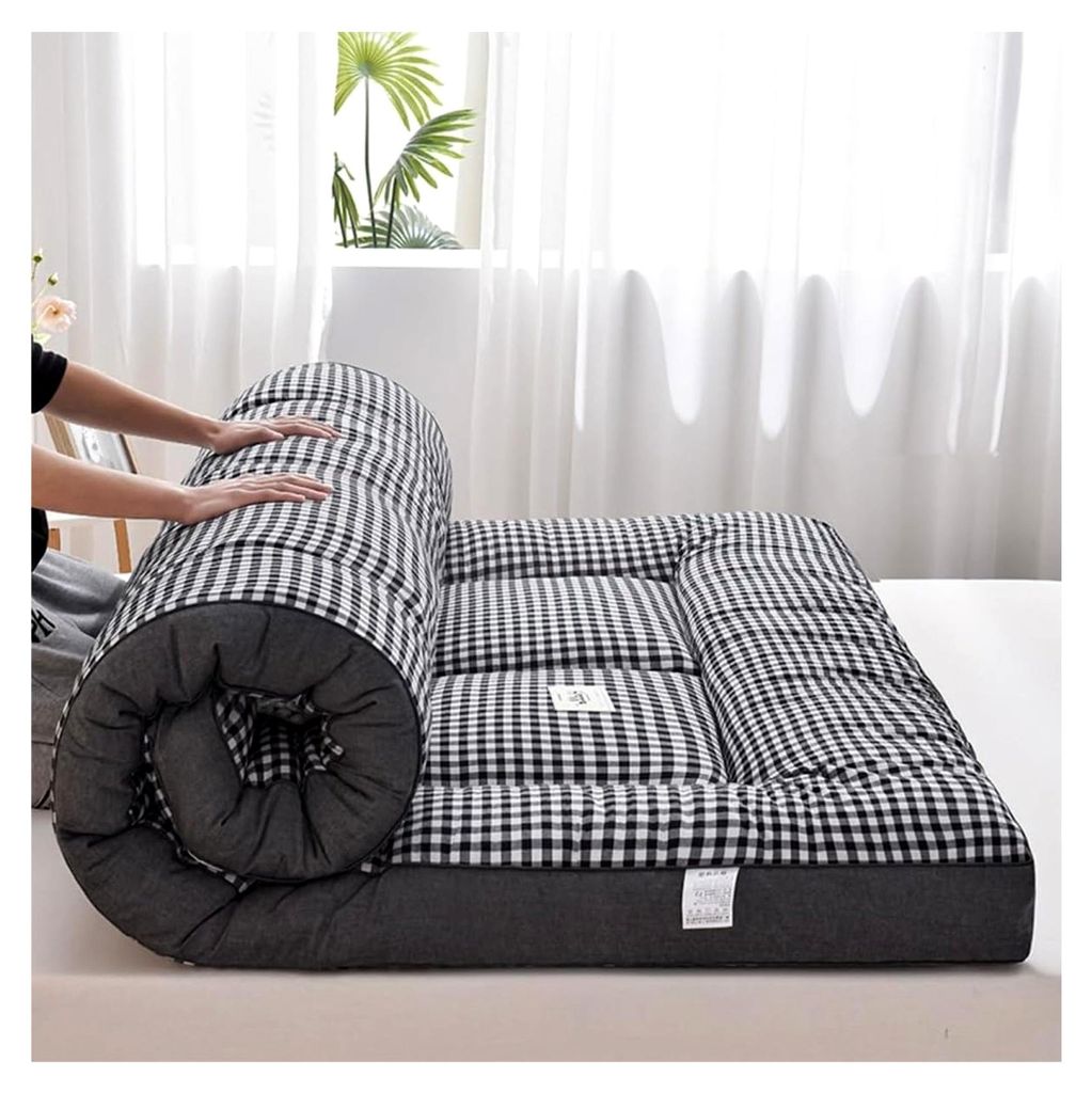 Graue faltbare und rollbare Futon-Matratze, atmungsaktiver Stoff für Sofa und Bett, geeignet für Camping, Schlafsäle, Wohnzimmer, Stühle, volle...