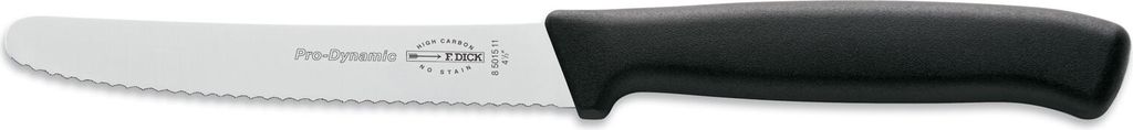 F. DICK ProDynamic Allzweckmesser mit Wellenschliff schwarz, Klingenlänge 11 cm