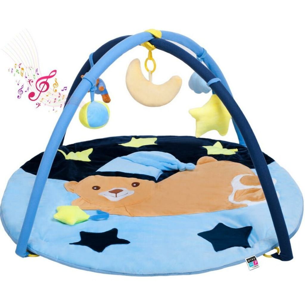 Spieldecke mit Melodie PlayTo spici teddybär blau Produktbild 