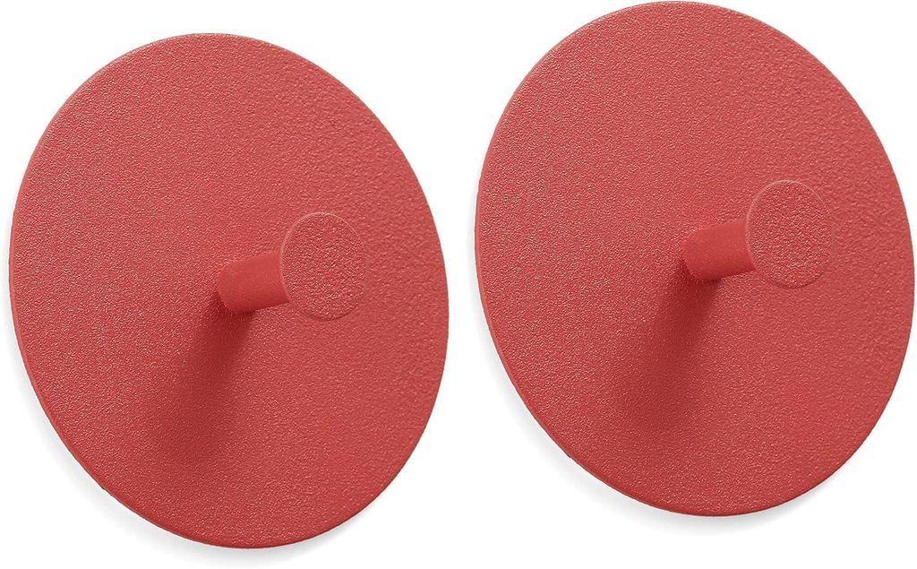 Wandmontierter Handtuchhaken – Selbstklebend, kein Bohren erforderlich – Skandinavisches Design – Mehrfarbiger Handtuchhalter (orange/rot)