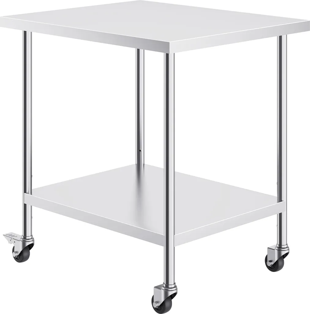 Table inox robuste 3 niveaux avec hauteur réglable et plan de 76cm