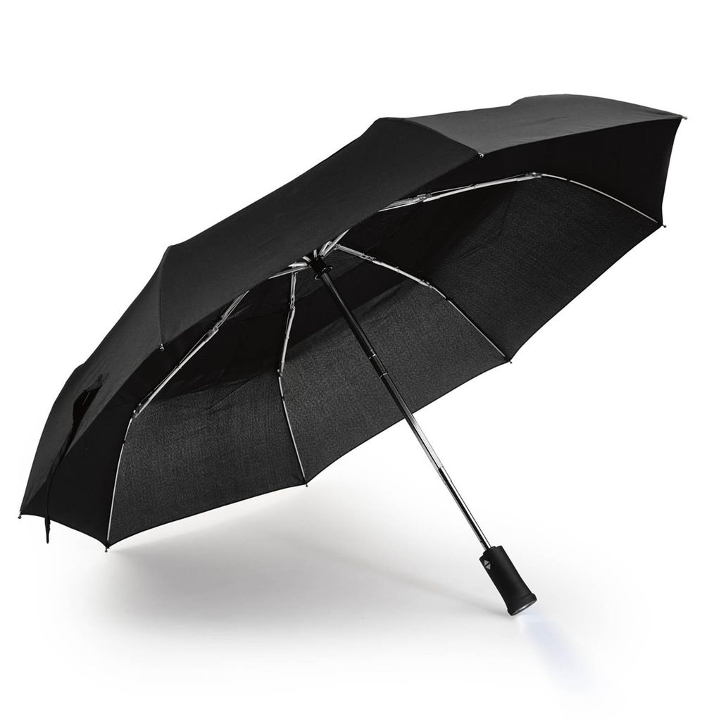 Regenschirm Windresistent mit LED Licht Schwarz 100cm Produktbild 