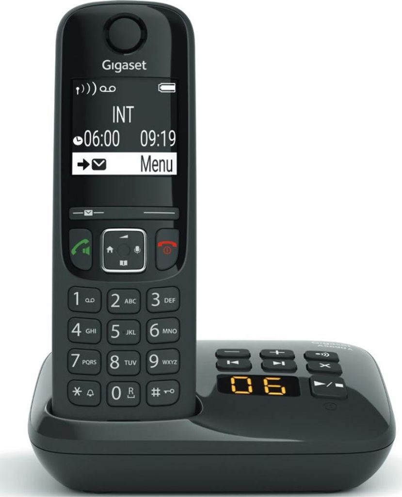 Téléphone sans fil dect noir avec répondeur - Gigaset - Image du produit 