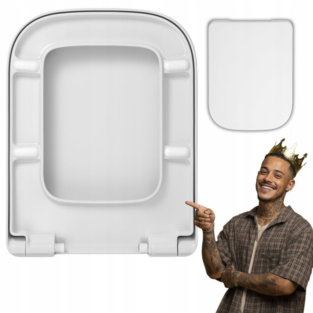 WC Sitz - Toilettensitz - Weiß - 34 X 44 Cm - Produktbild 