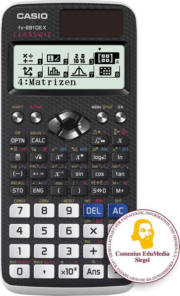 CASIO Schulrechner FX-991DEX-K 12stellig Solar/Batterie sw