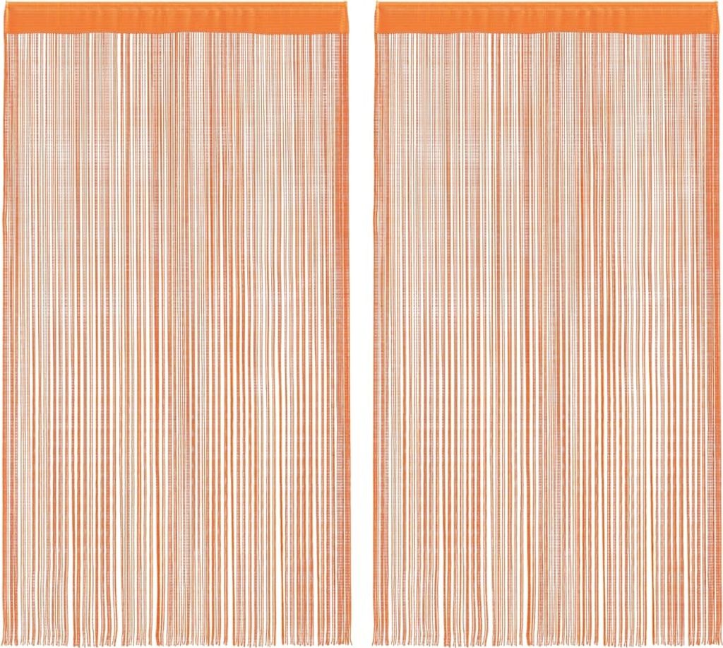 vidaXL Rideaux à fils 2 pcs. Orange 100x250 cm Image du produit 