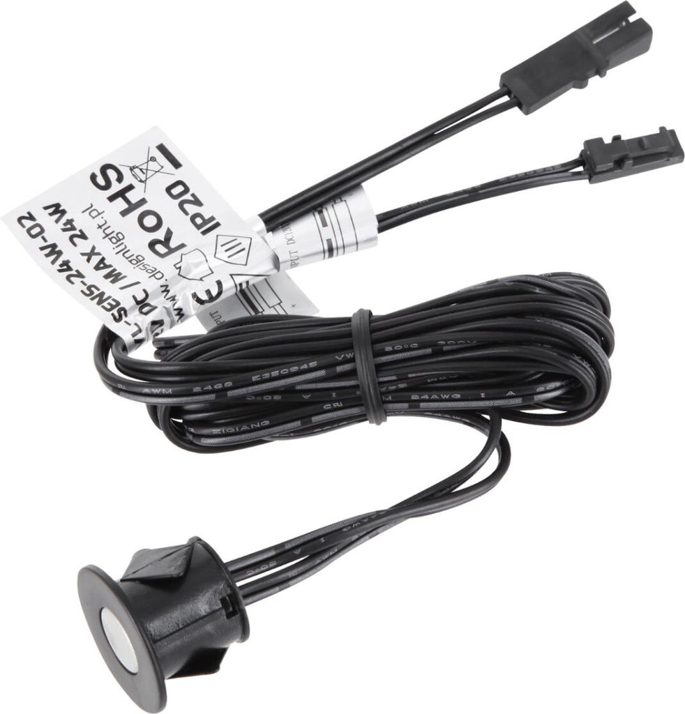 12V MINI-AMP - 2m Kabel mit Einbau-Touchschalter 24W - schwarz