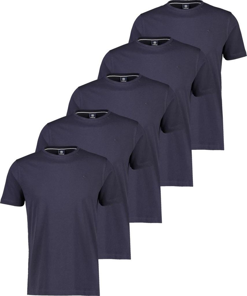 LERROS 5er Pack Basic T-Shirt Angenehmes weiches Material, Bequemer Schnitt, Vielseitig kombinierbar Alltag
