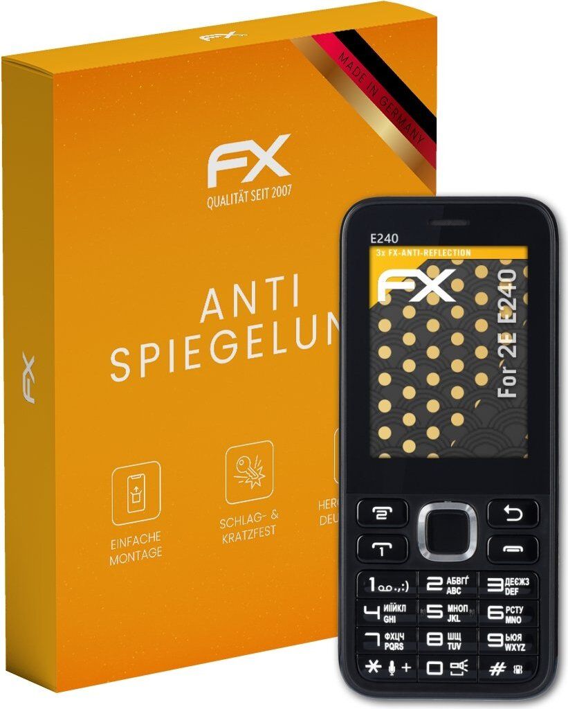atFoliX FX-Antireflex 3x Schutzfolie kompatibel mit 2E E240 Displayfolie