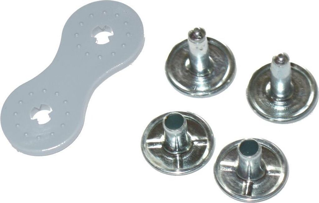 50 x Doppel Calott Nieten mit Gegenplatte Set. Fast ohne Werkzeug vernieten