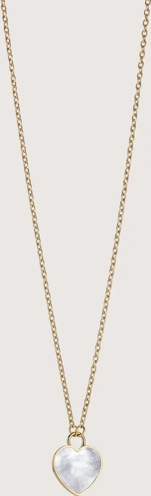 Collier avec pendentif cœur en acier inoxydable argenté pour femme