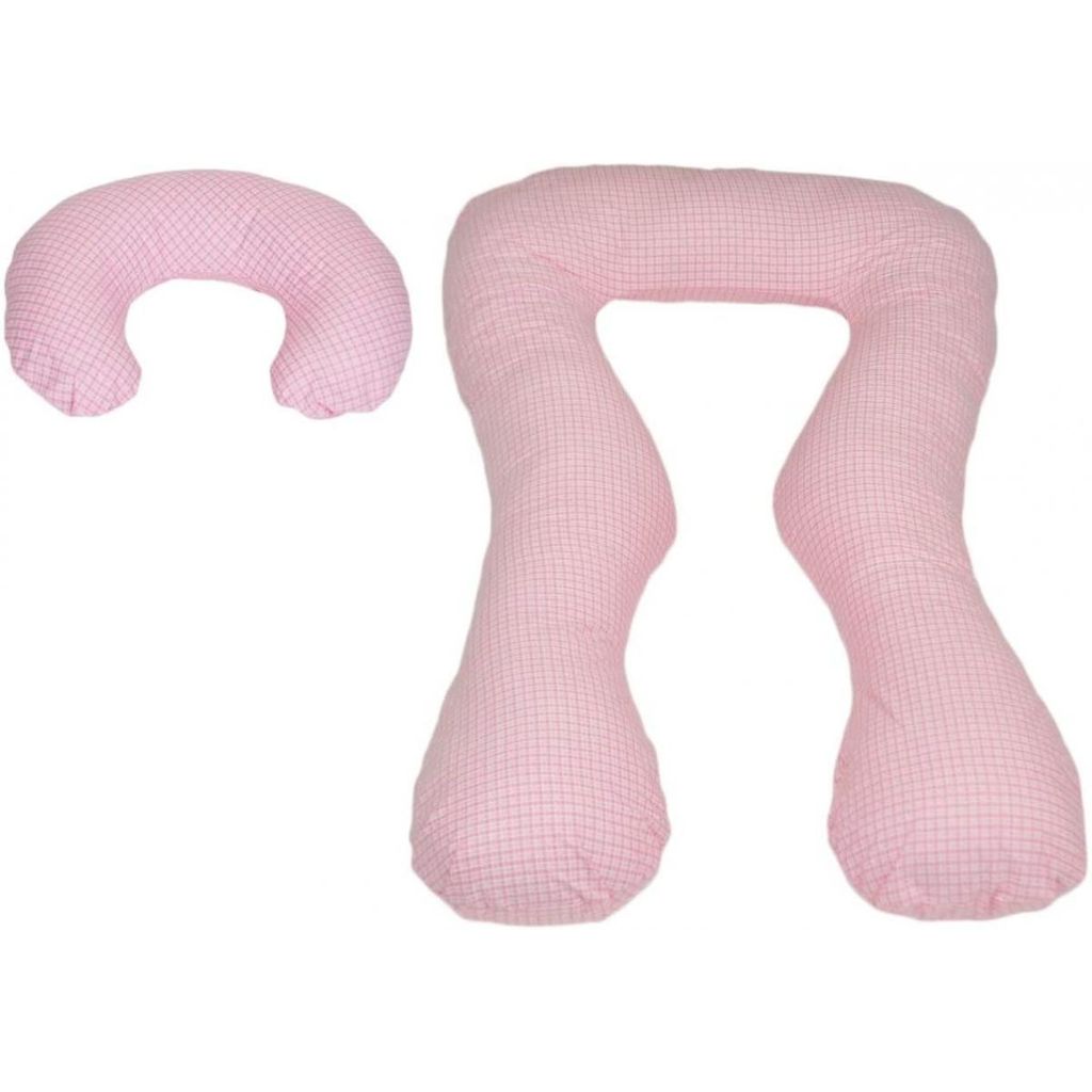 Kissenset für Frauen vor/nach der Geburt, rosa kariert