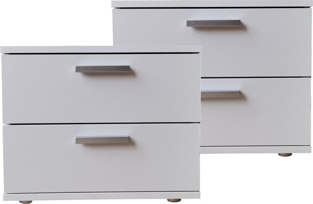 Nachtschrank 2er Set Weiß Nina