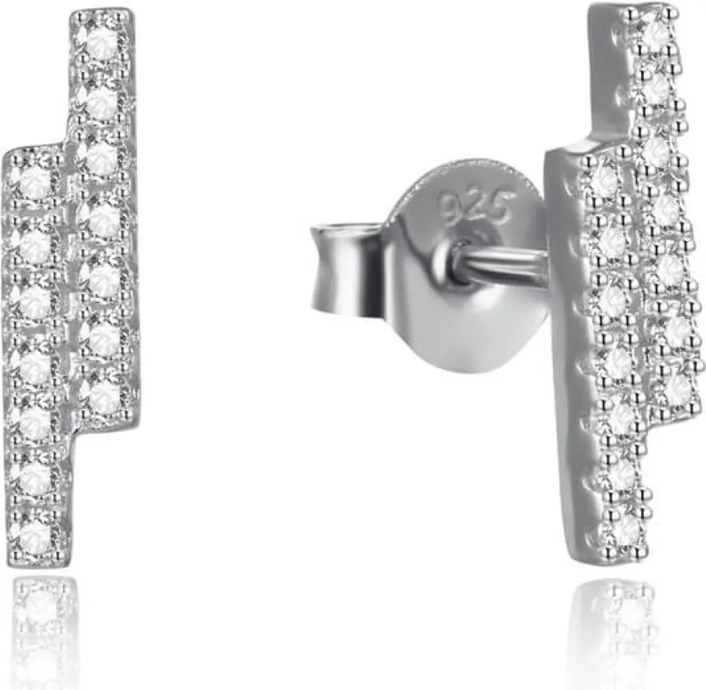 Clous d'oreilles argent 925 et oxydes de zirconium brillants pour femme