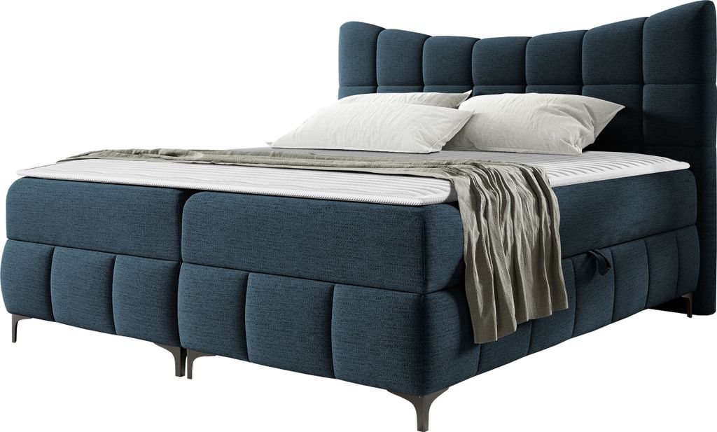 MIRJAN24 Boxspringbett mit zwei Bettkästen Nova, Ehebett, Doppelbett mit Topper, Härtegrad H3 (Farbe: Freya 210.28, Größe: 120x200 cm)