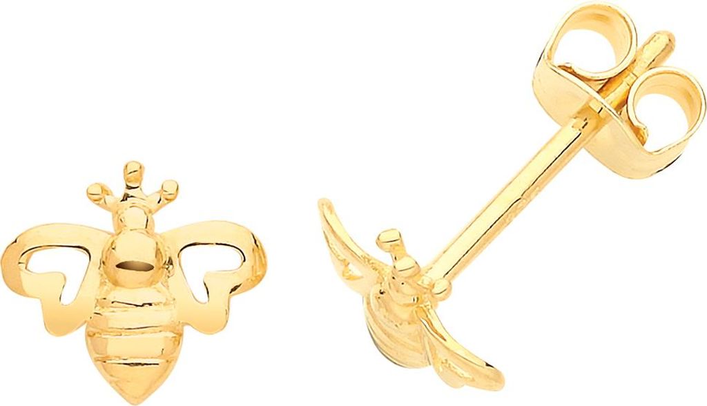 Moderne 9 Karat (375) Gold Damen - Paar Ohrstecker; TRS26643