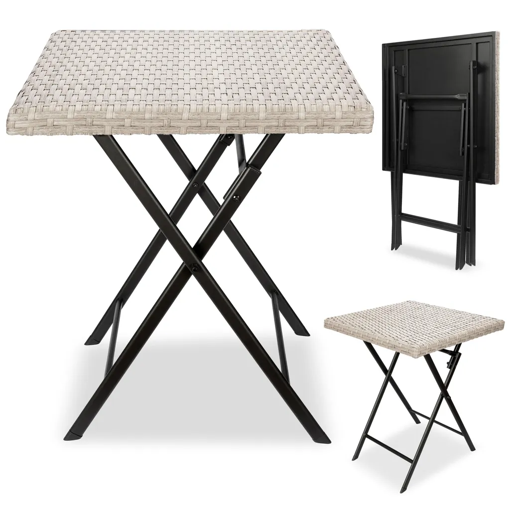Table d'appoint de jardin résistante aux intempéries en poly rotin
