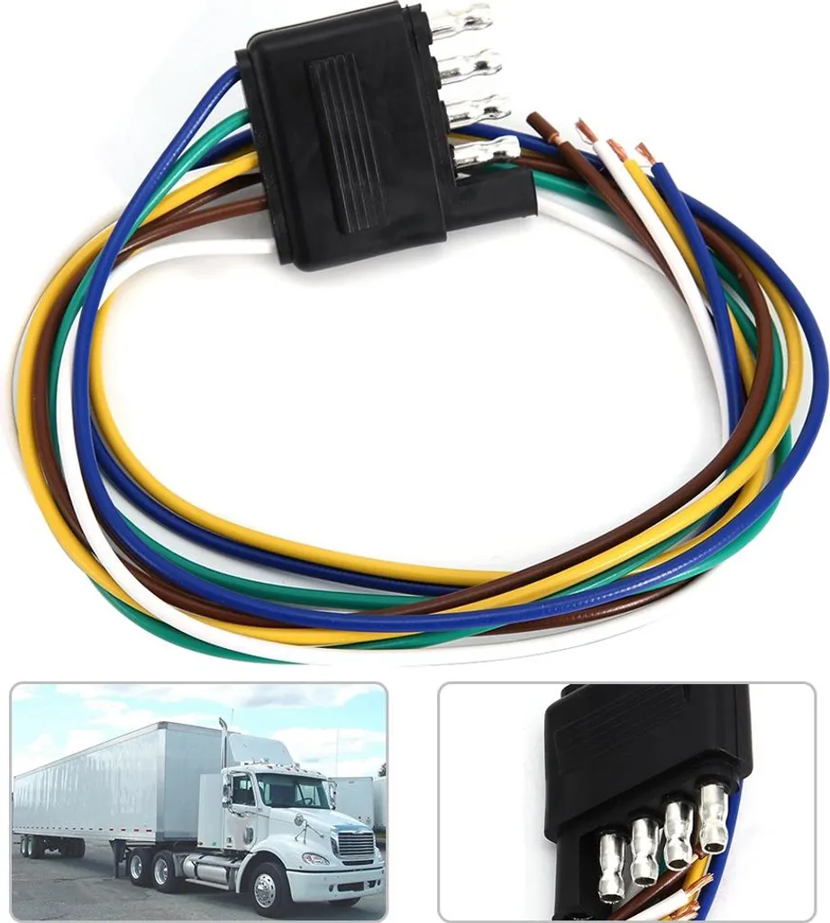 Presa Piatta 5 Vie Rimorchio USA ABS Anti-Corrosione Pronta