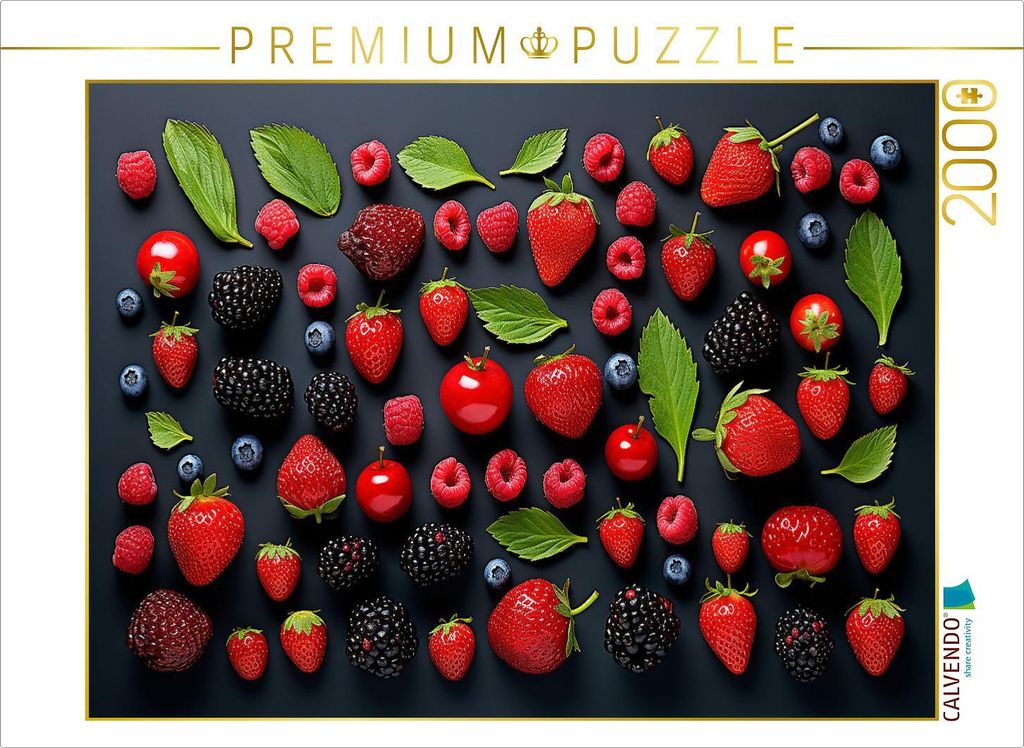 CALVENDO Puzzle Beerenfrüchte schön angeordnet | 2000 Teile Lege-Größe 90x67cm Foto-Puzzle für glückliche Stunden