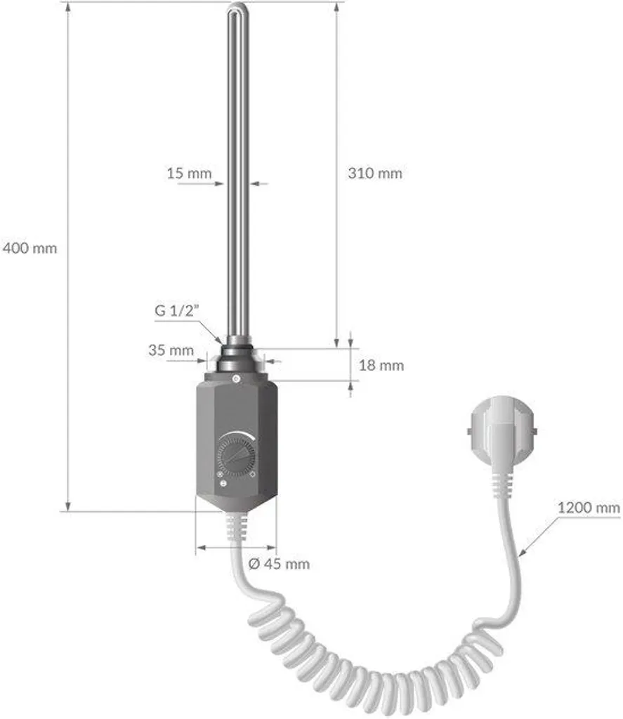 Sèche-serviette électrique 600W anthracite pour salle de bain 80cm
