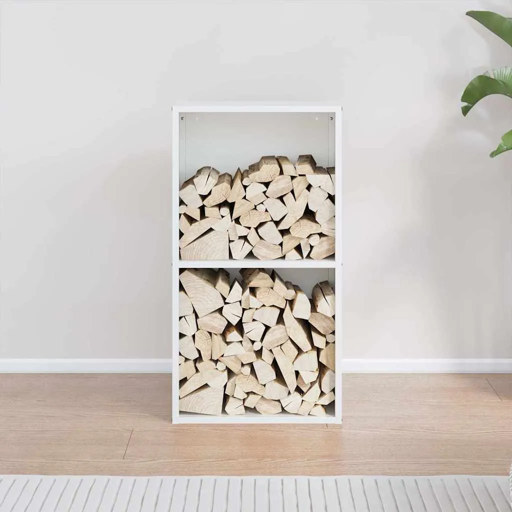 Scaffale Legna in Acciaio Bianco 40x30x75 cm - Stabile e Robusto
