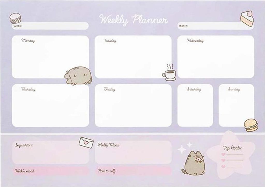 Pusheen - Wochenplaner aus der Moments Kollektion 54 Seiten A3