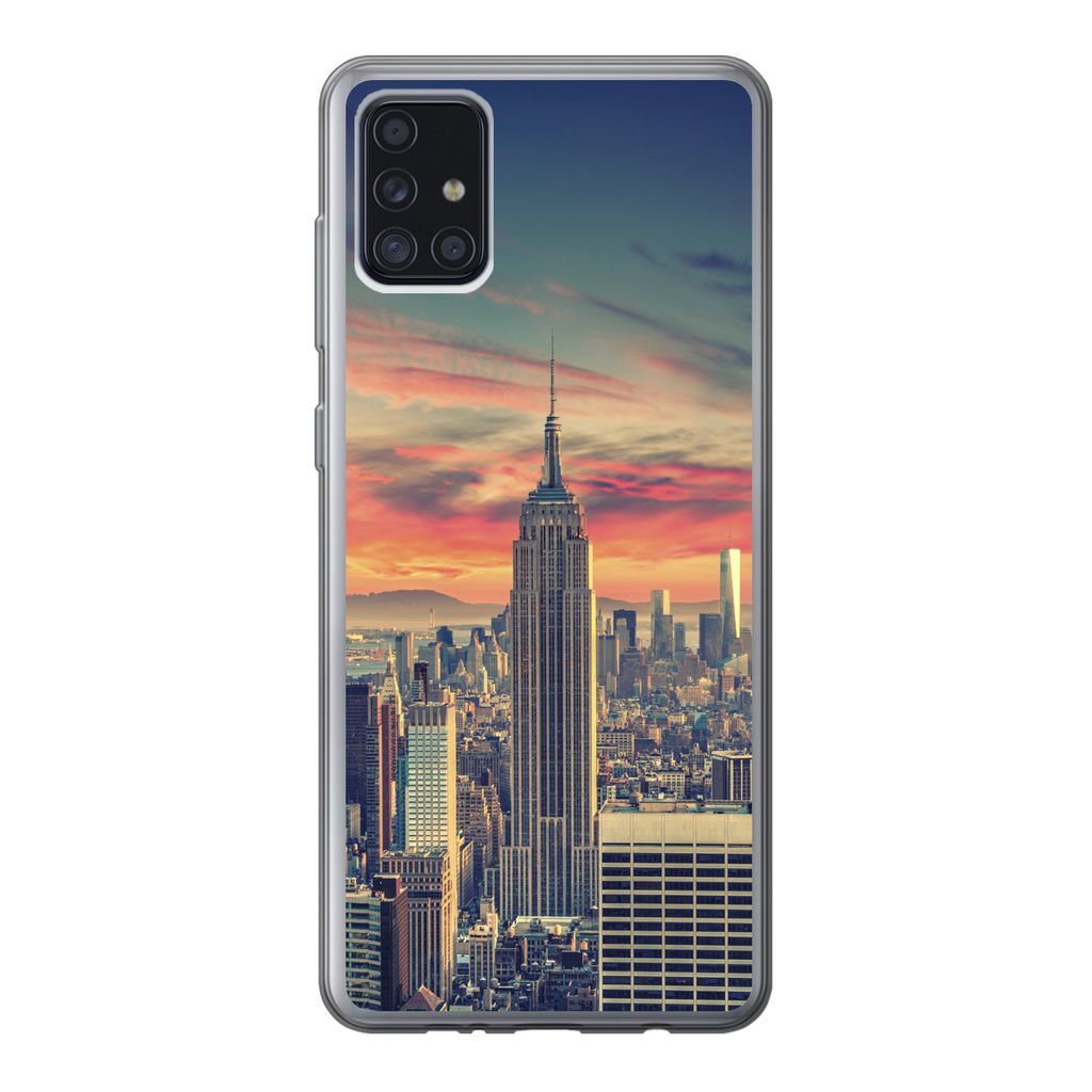 MuchoWow Handyhülle Schutzhülle Hülle für Samsung Galaxy A52 5G New York - Manhattan - Empire State Building Silikon Softcase Handy Hülle - ...