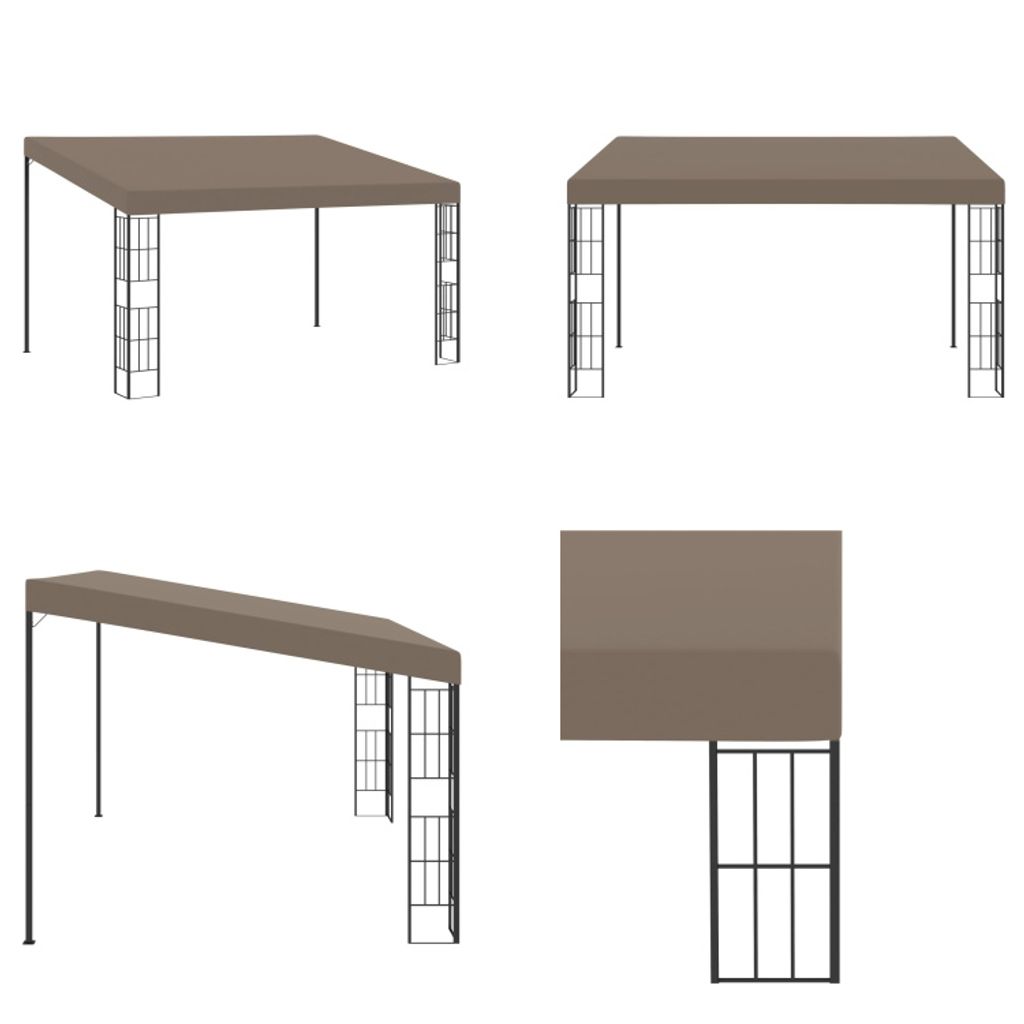 vidaXL Wand Pavillon 4x3 m Taupe Stoff - Wand-Pavillon - Wand-Pavillons - Markise - Markisen