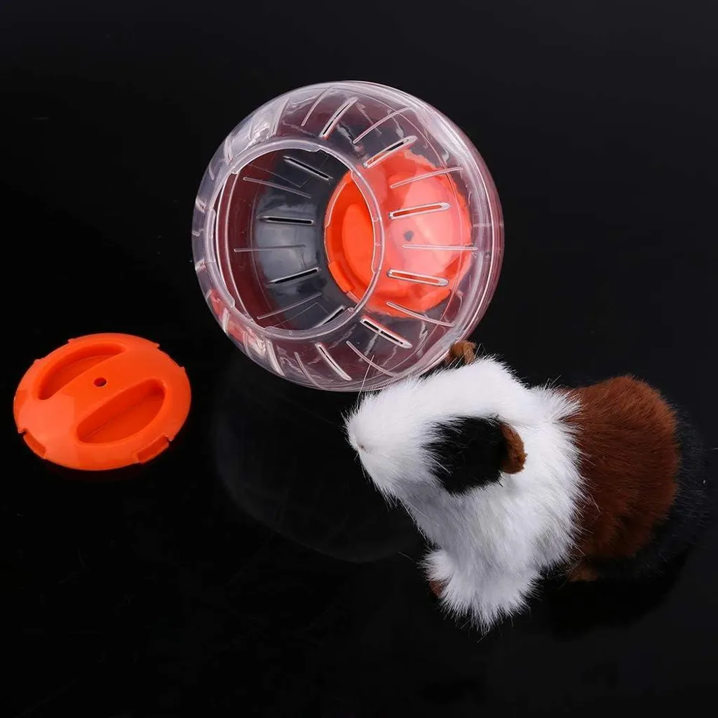 Roue hamster silencieuse et transparente - Ballon d'exercice orange - 5