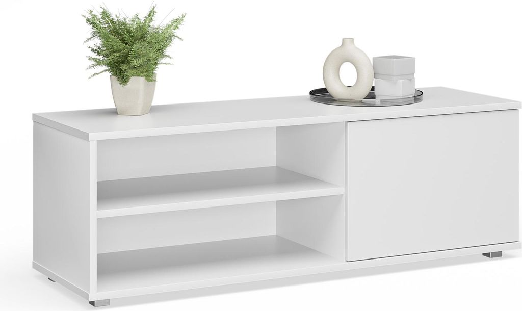 Mobile TV VIVA 110 cm - Design moderno in bianco | Immagine del prodotto 
