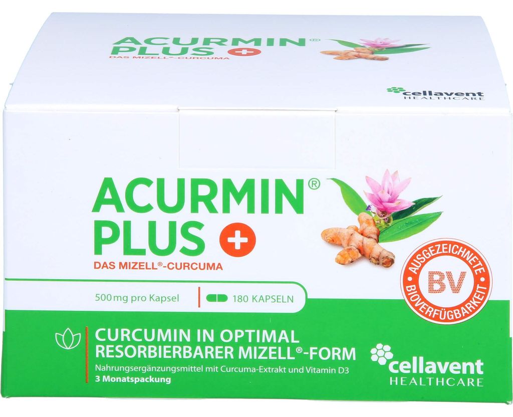 ACURMIN Plus Mizell-Curcuma Kapseln, 180 St. Kapseln