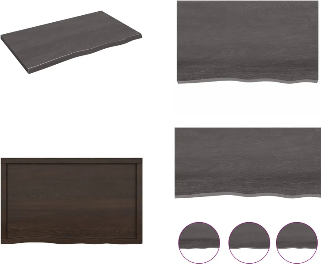 Scaffale Portaoggetti Rovere Massiccio 100x60 vidaXL Marrone