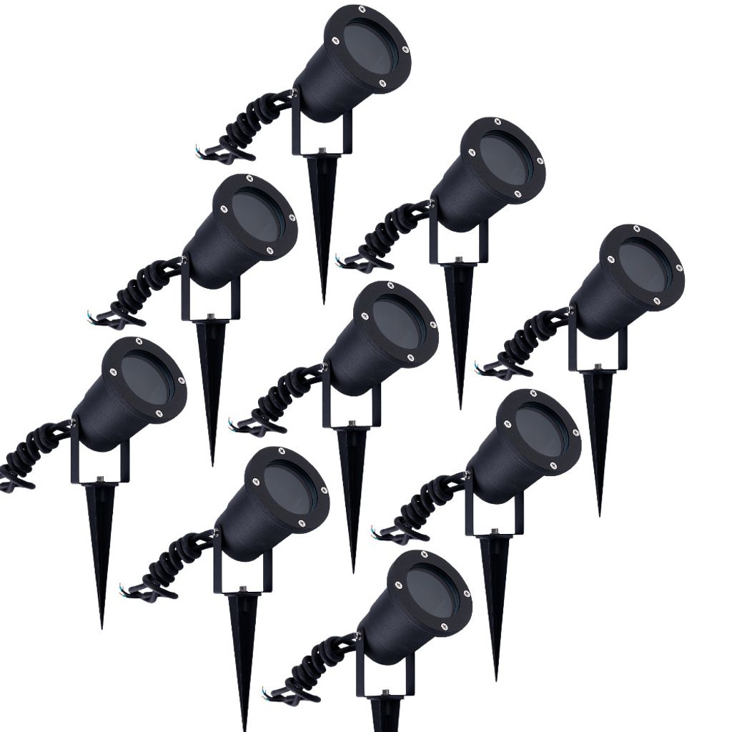 Ledvion - 9er set LED Gartenstrahler Aluminium - IP65 - Produktbild 