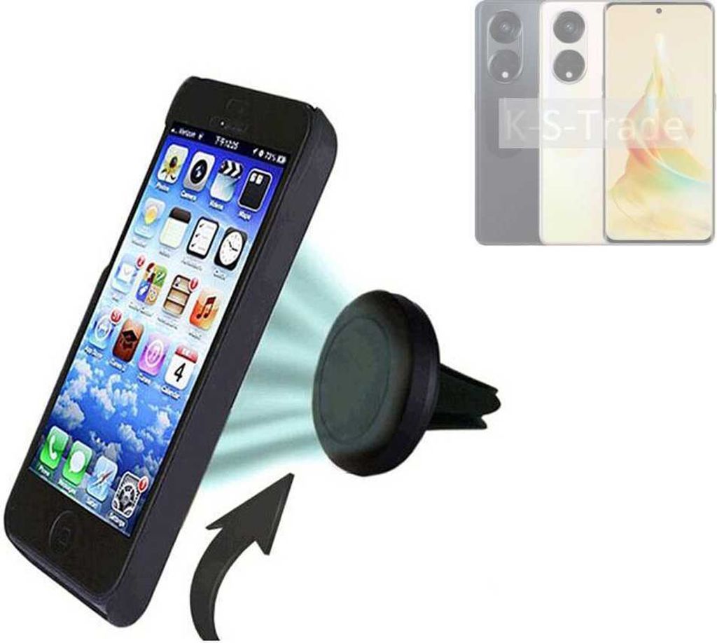 K-S-Trade Kompatibel mit Oppo Reno8 T Auto Handy Halterung KFZ Halter Lüftungsgitterhalterung Air Vent mount Smartphone Halter