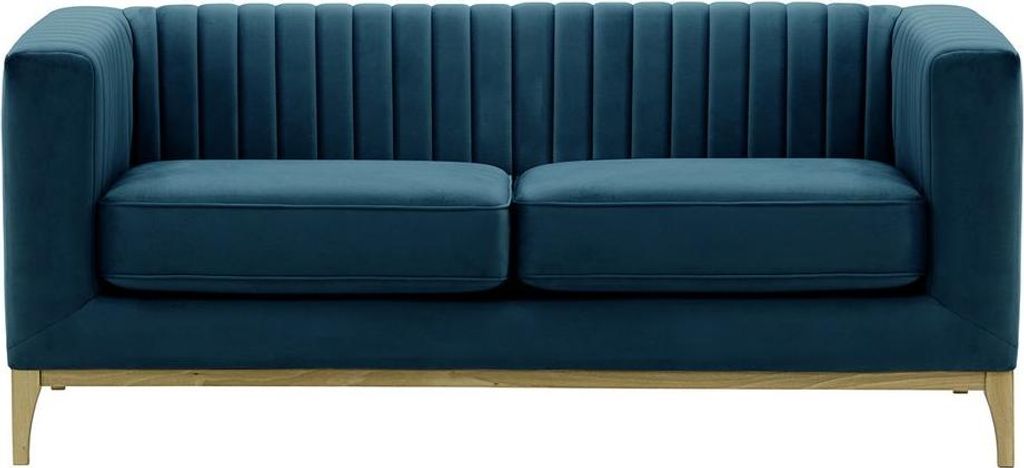 Zweisitzer-Sofa Slender Wood-Velluto 11-wax black