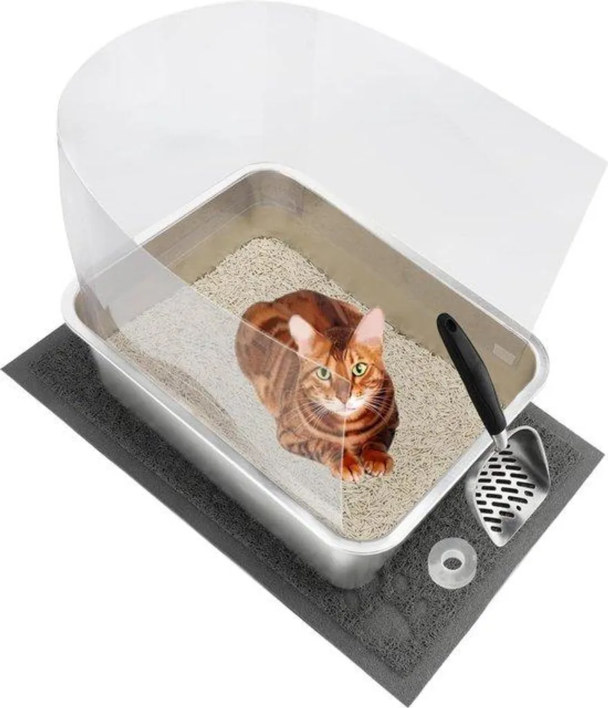Cage chat inox anti-odeur 45x35x15 cm pour en finir avec le plastique