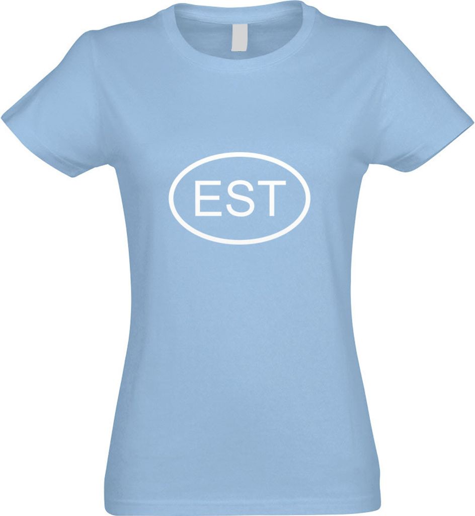 Kiwistar - T-Shirt tailliert - Damen - himmelblau - Estland EST - mit Motiv Bedruckt - Funshirt Design - Sport - Freizeit - Damen - L