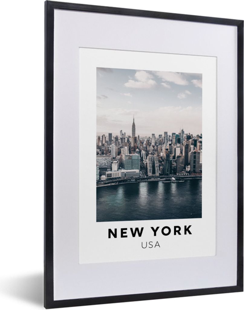 MuchoWow Gerahmtes Poster Amerika - New York - Architektur 30x40 cm - Poster mit Schwarzem Bilderrahmen Wandposter Rahmen Foto Bilder - Wandposte...