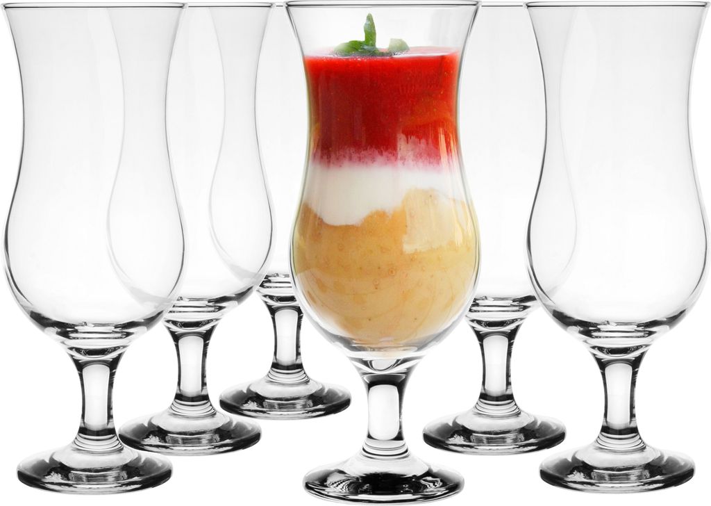 Glasmark Krosno Gläser Cocktailgläser Set Longdrink Cocktail Gin Bier Wasser Longdrinkgläser Trinkglas Wasserglas Glas Smoothie Dessert 6 x 420ml
