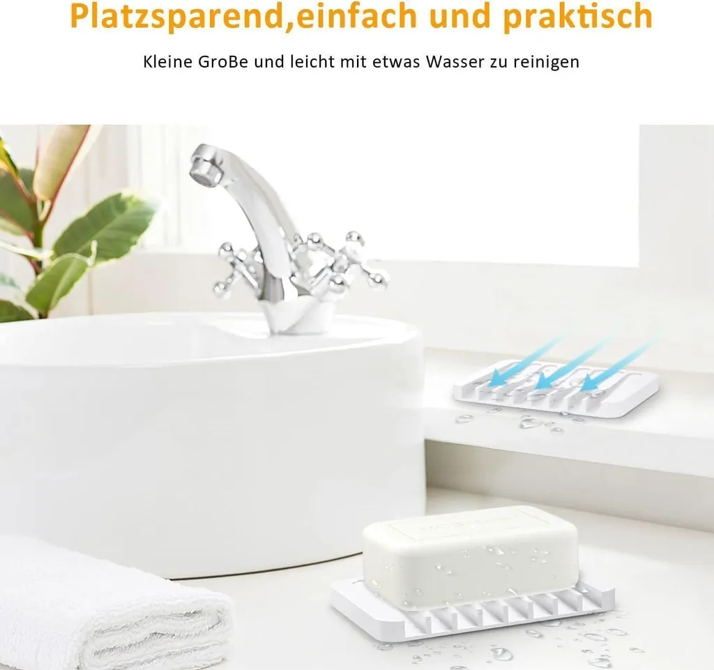 Portasapone Artistico In Silicone A Forma Di Fiore: Scarica L'acqua E Decora Il Tuo Bagno (bianco)