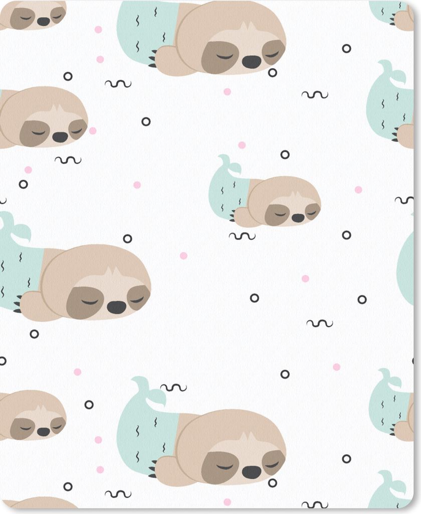 MuchoWow Mauspad Mousepad Meerjungfrau - Faultier - Schlafen 30x40 cm - Mousepads - Maus Mat - Pad - Mausunterlage - Mausmatten