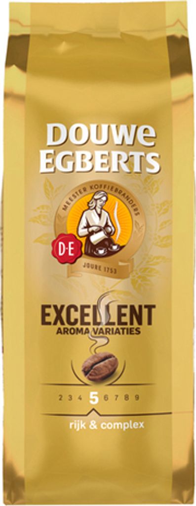 A bag of Douwe Egberts coffee beans.