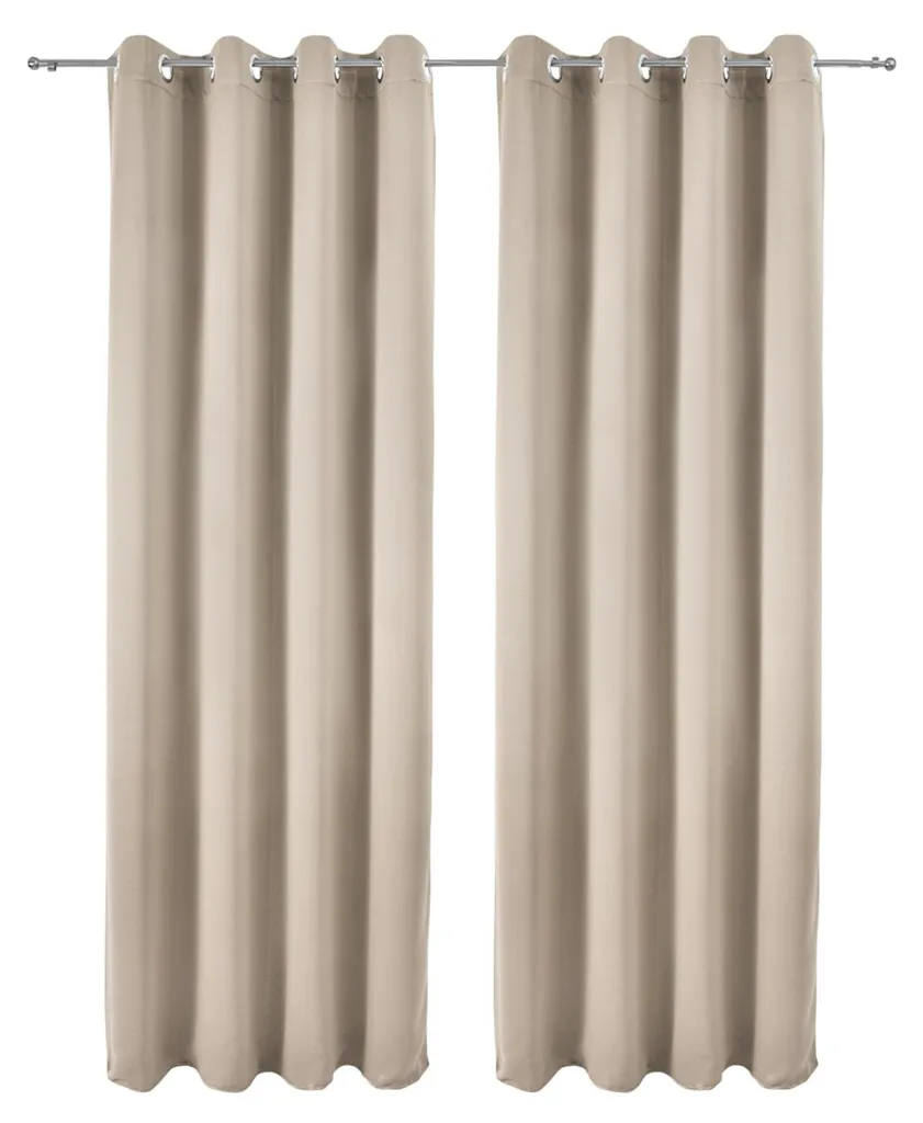 Beautissu Amelie Lot de 2 Rideaux Occultants 140x245 cm Crème Elégants