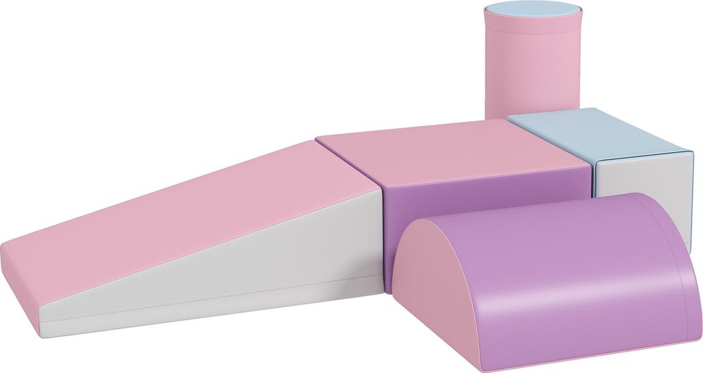 Softbausteine, 5er-Set Schaumstoff-Bausteine für Kinder im Alter von 1-3 Jahren, Kunstleder, Mehrfarbig