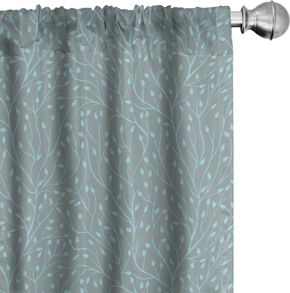 Tende Design Botanico ABAKUHAUS 2 Pannelli | Grigio e Verde Acqua