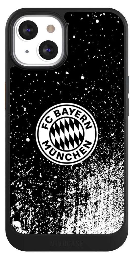 NIVOCASE Hülle für Apple iPhone 13 Handyhülle NIVOcore Case Schwarz FC Bayern München FCB Offizielles Lizenzprodukt