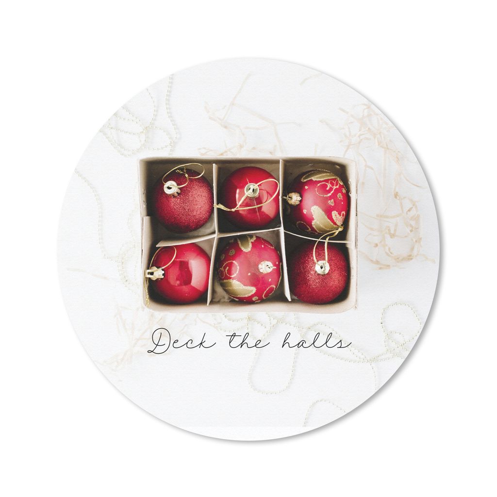 MuchoWow Mauspad Mousepad Weihnachten - Rot - Gold 50x50 cm - Mousepads - Maus Mat - Pad - Mausunterlage - Vinyl